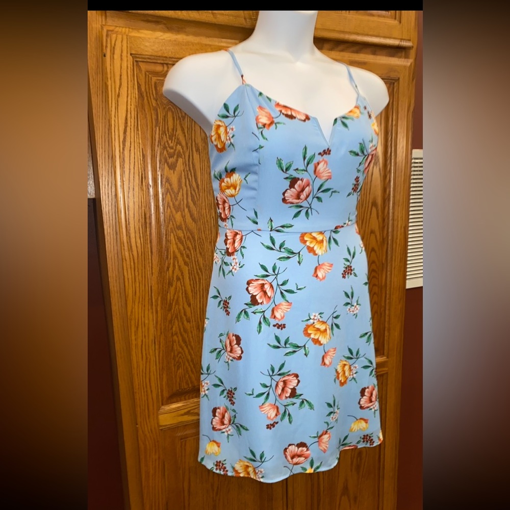 NWT Nine Britton Blue & Floral Sundress, Size XL